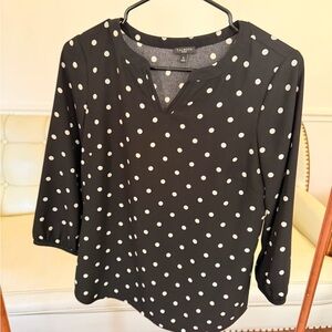 Talbots Black and White Polka Dot Blouse